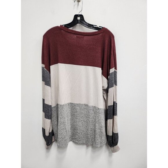 Maurices Womens Mixer Tunic XXL Multi Colorblock Striped Sleeve Soft Knit Top - Picture 7 of 8